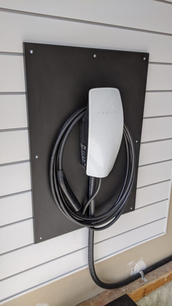 EV Charger on a wall in calgary