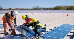 Commercial solar panels on a roof