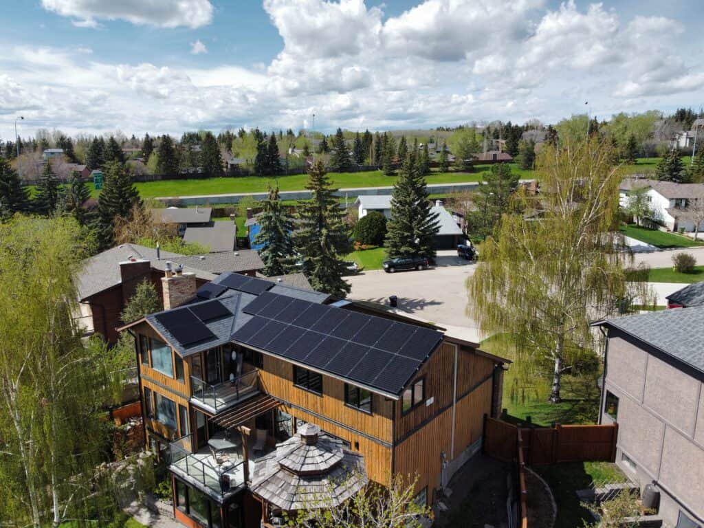 10kW residential solar panel system installed on a Calgary home