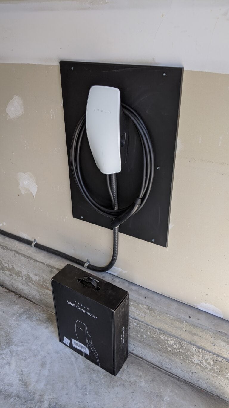 Level 2 EV charger installed in a Calgary home garage by a licensed electrician