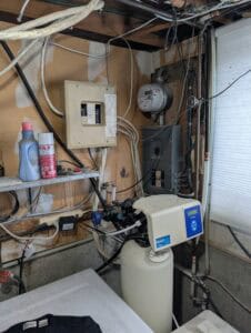 Outdated 60 amp electrical panel in a Calgary home due for replacement