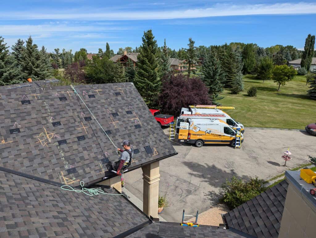 solar pv installation springbank calgary attachments being installed
