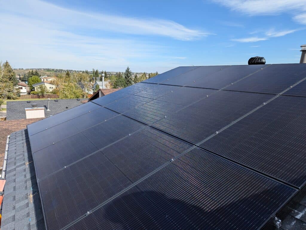 solar panels in okotoks close up