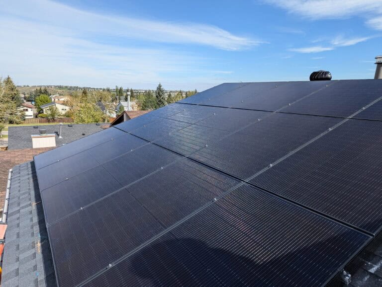 solar panels in okotoks close up