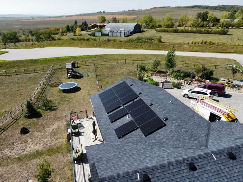 solar panels just outside Okotoks