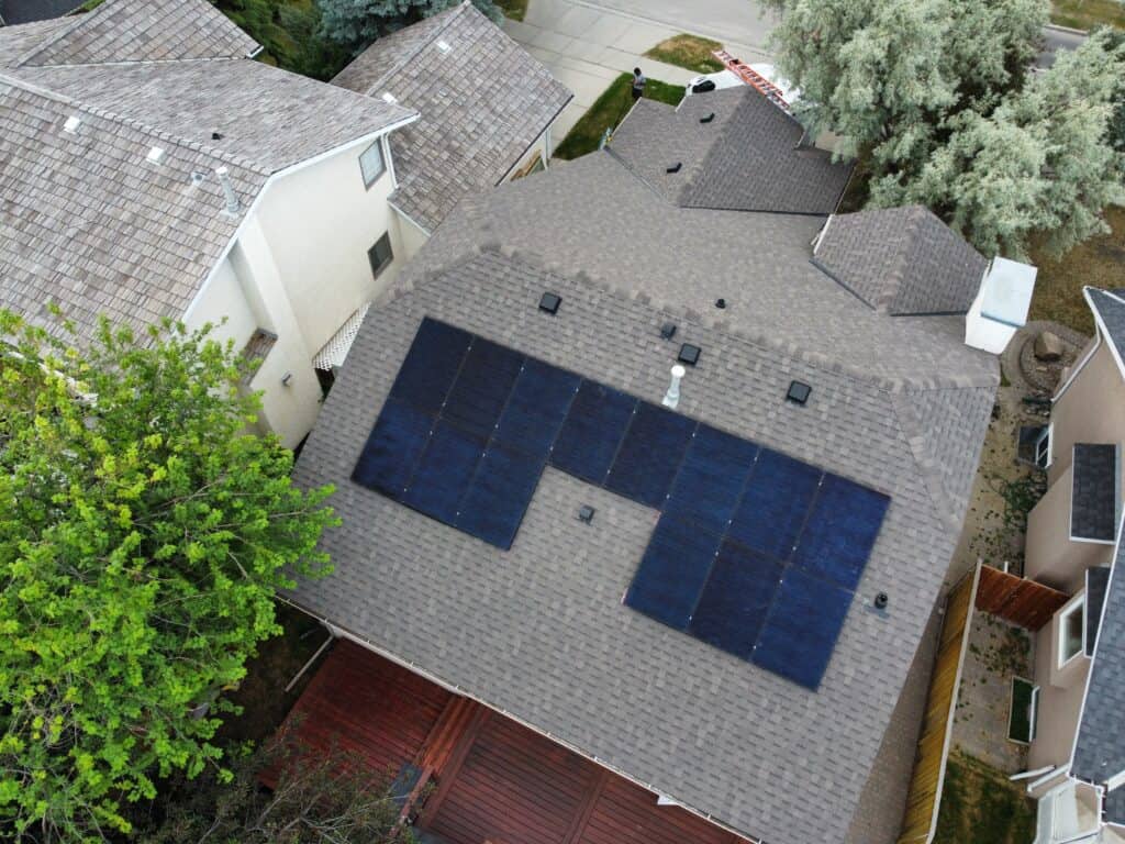 Completed solar installation in Calgary awaiting ENMAX interconnection approval
