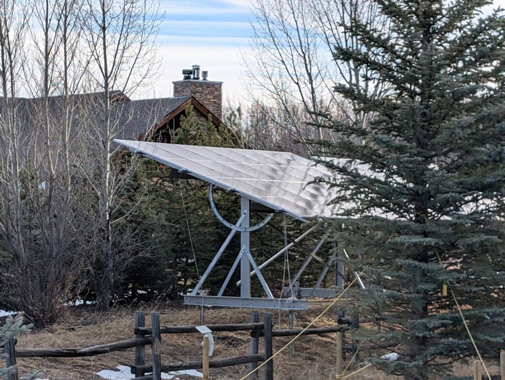 Ground mount solar panel system on an Alberta acreage property