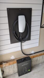 Tesla Wall Connector installed in a Calgary home garage
