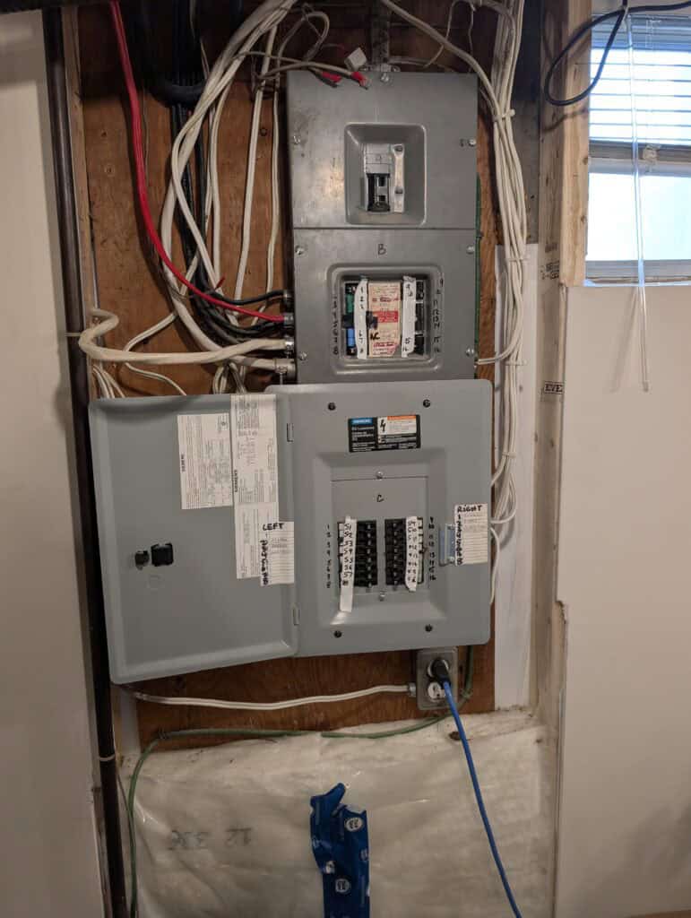 Before completion of the 150 amp panel upgrade in haysboro