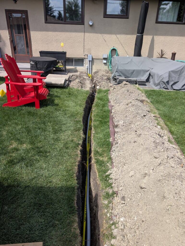 haysboro 150 amp panel trench to house